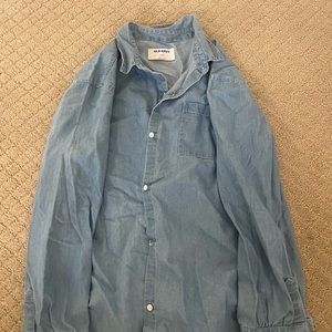 faux denim button up